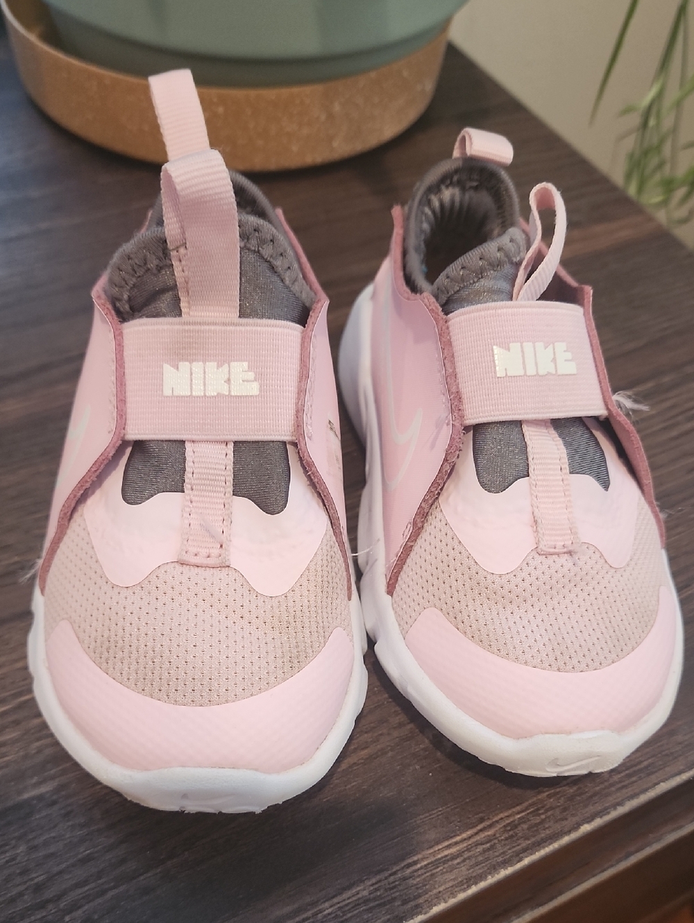 Nike Kids Pink Slip-On Sneakers with Elastic Strap